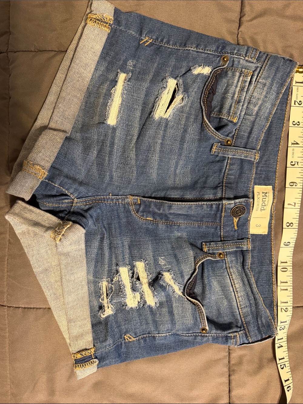 Mudd Distressed Blue Denim Jean Shorts